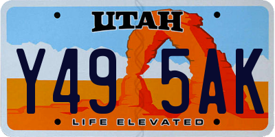 UT license plate Y495AK