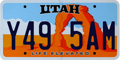 UT license plate Y495AM