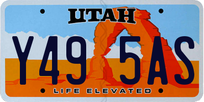 UT license plate Y495AS