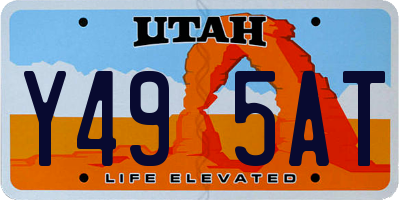 UT license plate Y495AT