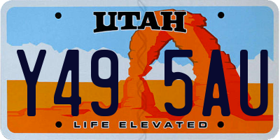 UT license plate Y495AU