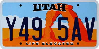 UT license plate Y495AV