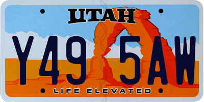 UT license plate Y495AW