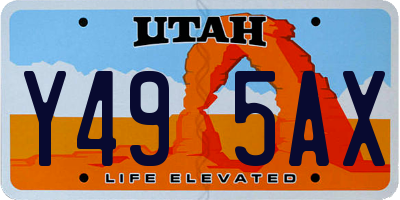 UT license plate Y495AX