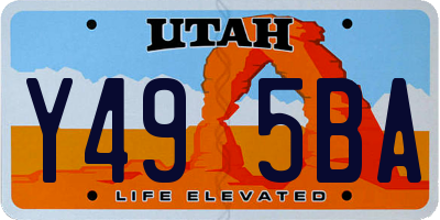 UT license plate Y495BA