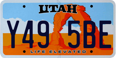 UT license plate Y495BE