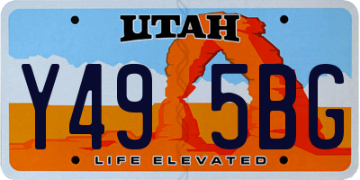 UT license plate Y495BG