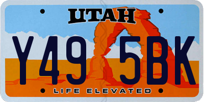 UT license plate Y495BK
