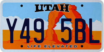 UT license plate Y495BL