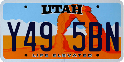 UT license plate Y495BN