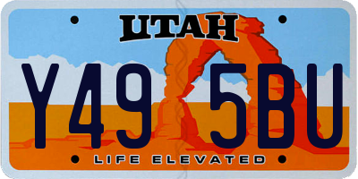 UT license plate Y495BU