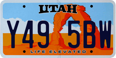 UT license plate Y495BW