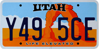 UT license plate Y495CE