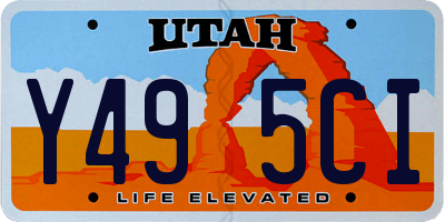 UT license plate Y495CI