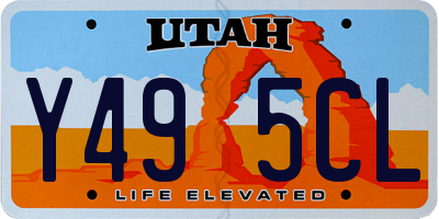UT license plate Y495CL