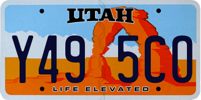 UT license plate Y495CO