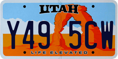 UT license plate Y495CW