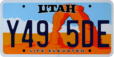 UT license plate Y495DE