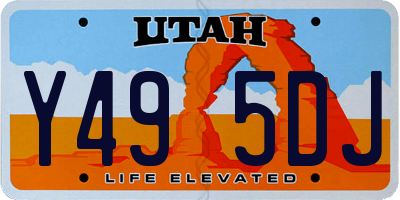 UT license plate Y495DJ