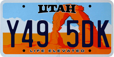UT license plate Y495DK