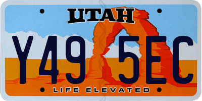 UT license plate Y495EC