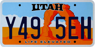 UT license plate Y495EH