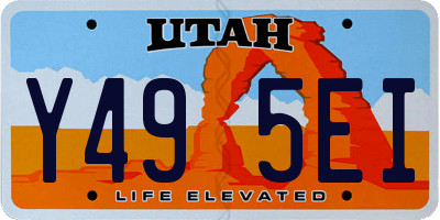 UT license plate Y495EI