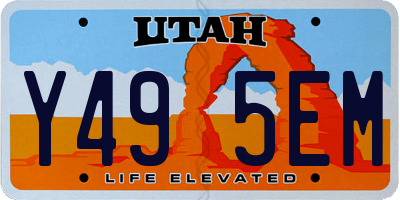 UT license plate Y495EM