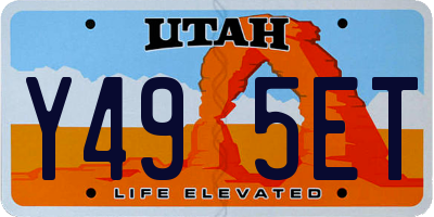 UT license plate Y495ET