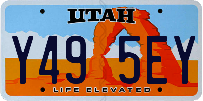 UT license plate Y495EY
