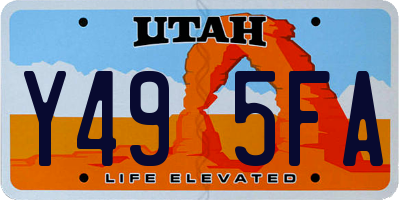 UT license plate Y495FA