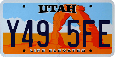 UT license plate Y495FE