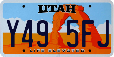 UT license plate Y495FJ