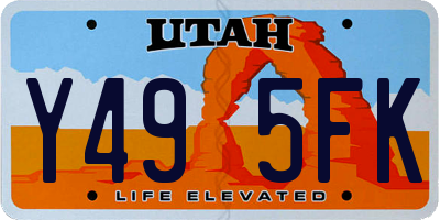UT license plate Y495FK