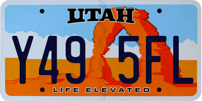 UT license plate Y495FL