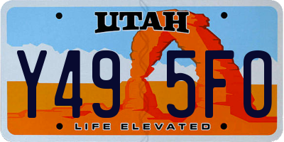 UT license plate Y495FO
