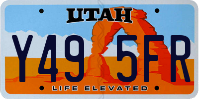 UT license plate Y495FR