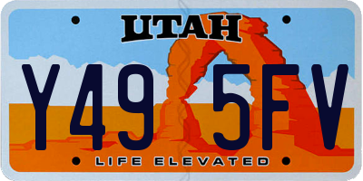 UT license plate Y495FV