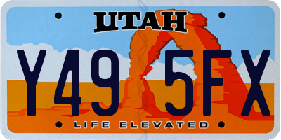 UT license plate Y495FX
