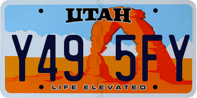 UT license plate Y495FY