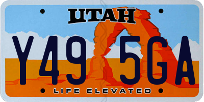 UT license plate Y495GA