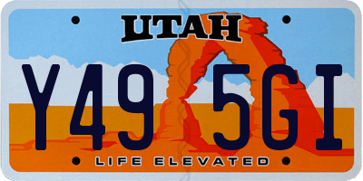 UT license plate Y495GI