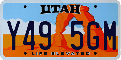UT license plate Y495GM