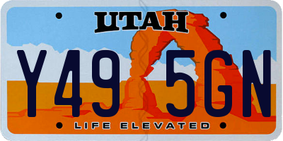 UT license plate Y495GN
