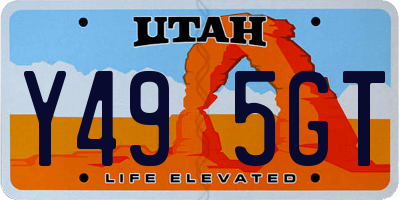 UT license plate Y495GT
