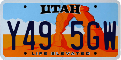 UT license plate Y495GW
