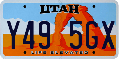 UT license plate Y495GX