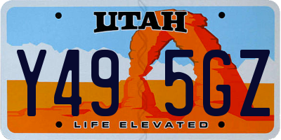 UT license plate Y495GZ
