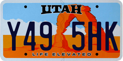 UT license plate Y495HK