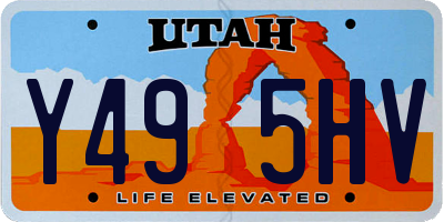 UT license plate Y495HV
